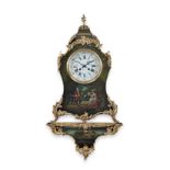 A LOUIS XVI PAINTED WOODEN AND ORMOLU BRACKET CLOCK BUYERS ARE ADVISED THAT A SERVICE IS RECOMMENDED