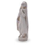AFTER BENJAMIN EDWARD SPENCE (1822–1866): A CARVED WHITE MARBLE FIGURE 'HIGHLAND MARY' raised on a
