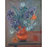 Charles (Carel Antoon) Gassner (South African 1915-1977) STILL LIFE OF FLOWERS IN AN ORANGE VASE