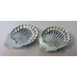 A PAIR OF VICTORIAN SILVER SHELL-SHAPED BUTTER DISHES, GEORGE UNITE, BIRMINGHAM, 1898 each