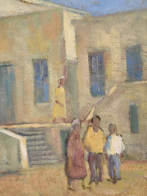 James Vicary Thackwray (South African 1919-1994) FIGURES IN THE MALAY QUARTER, CAPE TOWN