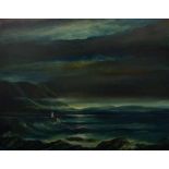 John Stein (South African 1942-) KALK BAY LIGHTHOUSE oil on canvas 100 by 126cm