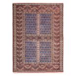 A YAMUT TURKOMAN RUG, TURKMENISTAN, MODERN the madder field divided into four panels by means of a