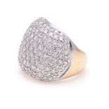 A DIAMOND CLUSTER RING, JENNA CLIFFORD pavé-set with round brilliant-cut diamonds weighing