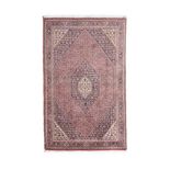 A BIDJAR RUG, PERSIA, MODERN the madder field with a dark-blue and ivory diamond medallion,