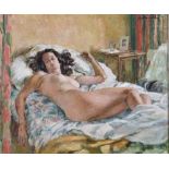 Robert Broadley (South African 1908-1988) RECLINING NUDE signed and dated 78 oil on canvas board