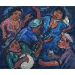 Kenneth Baker (South African 1931-1995) THE MUSICIANS signed oil on board 34 by 40cm