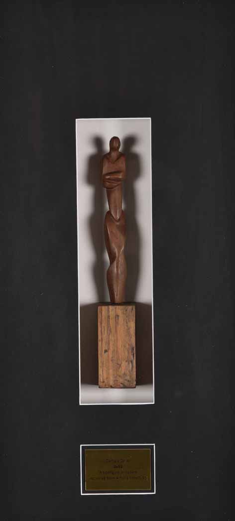 Peter Clarke (South African 1929-2014) UNTITLED FIGURE (FOLDED ARMS) jarrah Hobbs, P. & Rankin,