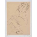 Douglas Owen Portway (South African 1922-1993) SEATED NUDE etching, signed and numbered 4/100 in