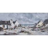 Don (Donald James) Madge (South African 1920-1997) FISHERMEN'S COTTAGES, ARNISTON signed oil on