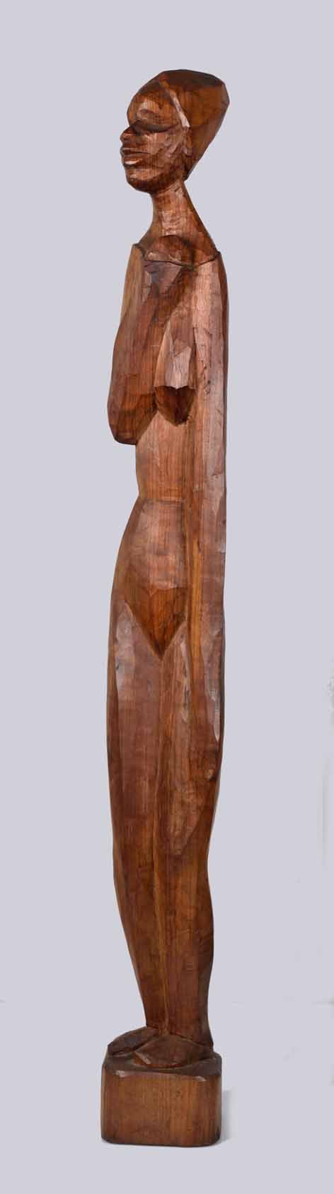Michael Gagashe Zondi (South African 1926-2008) STANDING FIGURE signed and dated 1970 wood height: