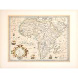 HONDIUS, H., 'NOVA AFRICA TABULA AUCTORE JODOCO HONDIO, AMSTERDAM', CIRCA 1636 coloured engraving,
