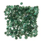 A MISCELLANEOUS COLLECTION OF CIRCULAR–CUT EMERALDS various sizes, weighing approximately 15.07cts