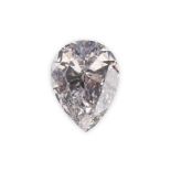 AN UNMOUNTED PEAR-SHAPED DIAMOND weighing 1.24cts. The diamond is graded and sealed by E.G.L., no.