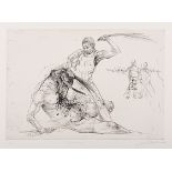 Diane Victor (South African 1964-) MINOTAUR drypoint, signed, inscribed with the title and