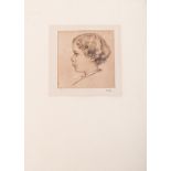 Dorothy Kay (South African 1886-1964) YOUNG GIRL drypoint, signed in pencil in the margin sheet