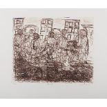 David Nthubu Koloane (South African 1938-) COMMUTERS drypoint, signed, dated 08, inscribed with