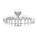 A PART SUITE OF WATERFORD CRYSTAL ‘COLLEEN’ PATTERN DRINKING GLASSES, 20TH CENTURY each cut with a