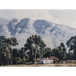 Ted (Tjeerd Adrianus Johannes) Hoefsloot (South African 1930-2013) COTTAGE AT SLANGKOP signed oil on