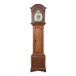 AN ENGLISH MAHOGANY LONGCASE CLOCK, EMMANUEL HOPPERTON, LEEDS, CIRCA 1755 the 28cm brass dial with a