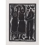 Ezekiel Madiba (South African 1948-) FAMILY linocut, signed, dated 2010 and numbered 46/50 in pencil