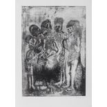 Cyprian Mpho Shilakoe (South African 1946-1972) GROUP III aquatint and drypoint, signed, dated 1970,