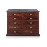 A DEAL CHEST OF DRAWERS, EARLY 20TH CENTURY the rectangular top above five pairs of short drawers,