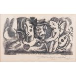 Armando Baldinelli (South African 1908-2002) EX SICCO VIRIDAT woodcut, signed sheet size: 11 by 14,