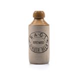 S. A. G. I. SOUTH AFRICAN GARRISON INSTITUTE GLAZED GINGER BEER BOTTLE Roberts Heights: Pretoria,