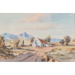 Gabriel Cornelis de Jongh (South African 1913-2004) CAPE LANDSCAPE signed watercolour over pencil on