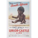 Anon UNION CASTLE SOUTH AFRICA AND EAST AFRICA VINTAGE London: Union Castle Line, circa 1930 First