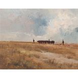 Christopher Tugwell (South African 1938-) CATTLE signed oil on canvas laid down on board 37 by 47cm