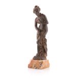 AFTER EUTROPE BOURET (1833 – 1906) A PATINATED BRONZE FIGURE the nude maiden, holding draped