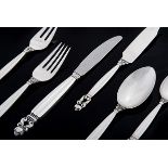 A SET OF DANISH SILVER 'ACORN' PATTERN CUTLERY, DESIGNED BY JOHN ROHDE FOR GEORG JENSEN, 20TH