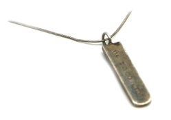 Tiffany & Co silver bar pendant and chain