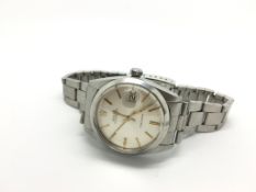 Gentleman's Vintage Rolex Precision Oysterdate, silvered circular dial with gold baton hour markers,