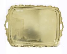 Large rectangular silver tray Walker and Hall