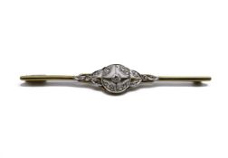 Diamond bar brooch