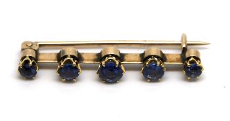 Sapphire bar brooch