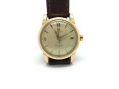 vintage omega seamaster calendar rose case, brown