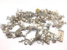 Quantity of silver charm bracelets