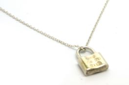 Tiffany & Co silver padlock pendant and chain