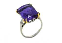 Amethyst and diamond ring