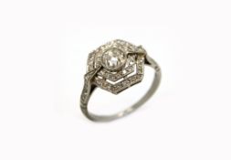 Art Deco diamond cluster ring