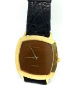 Asprey Auto tigers eye dial gold black strap