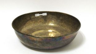 large eastern white metal bowl 25.5cm diameter