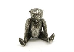 Edwardian Silver Muzzled Bear Pin Cushion