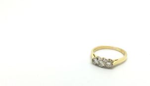 3 stone daimond ring brill , Y+W 18ct