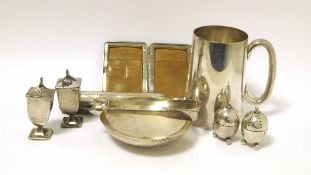 Quantity of silver including purse and bowl