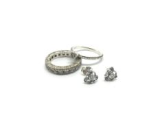 Pandora rings and pair of earrings